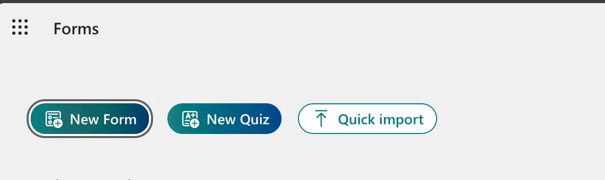Start new Microsoft Form