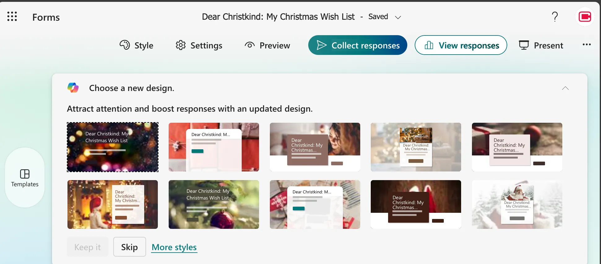 Microsoft Form Prompt