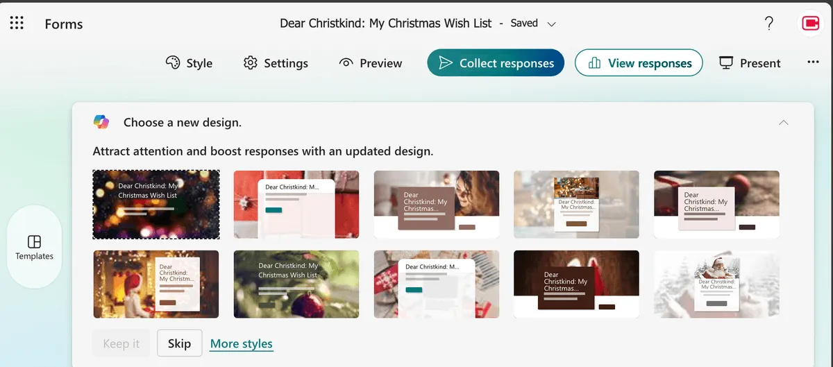 Microsoft Form Prompt