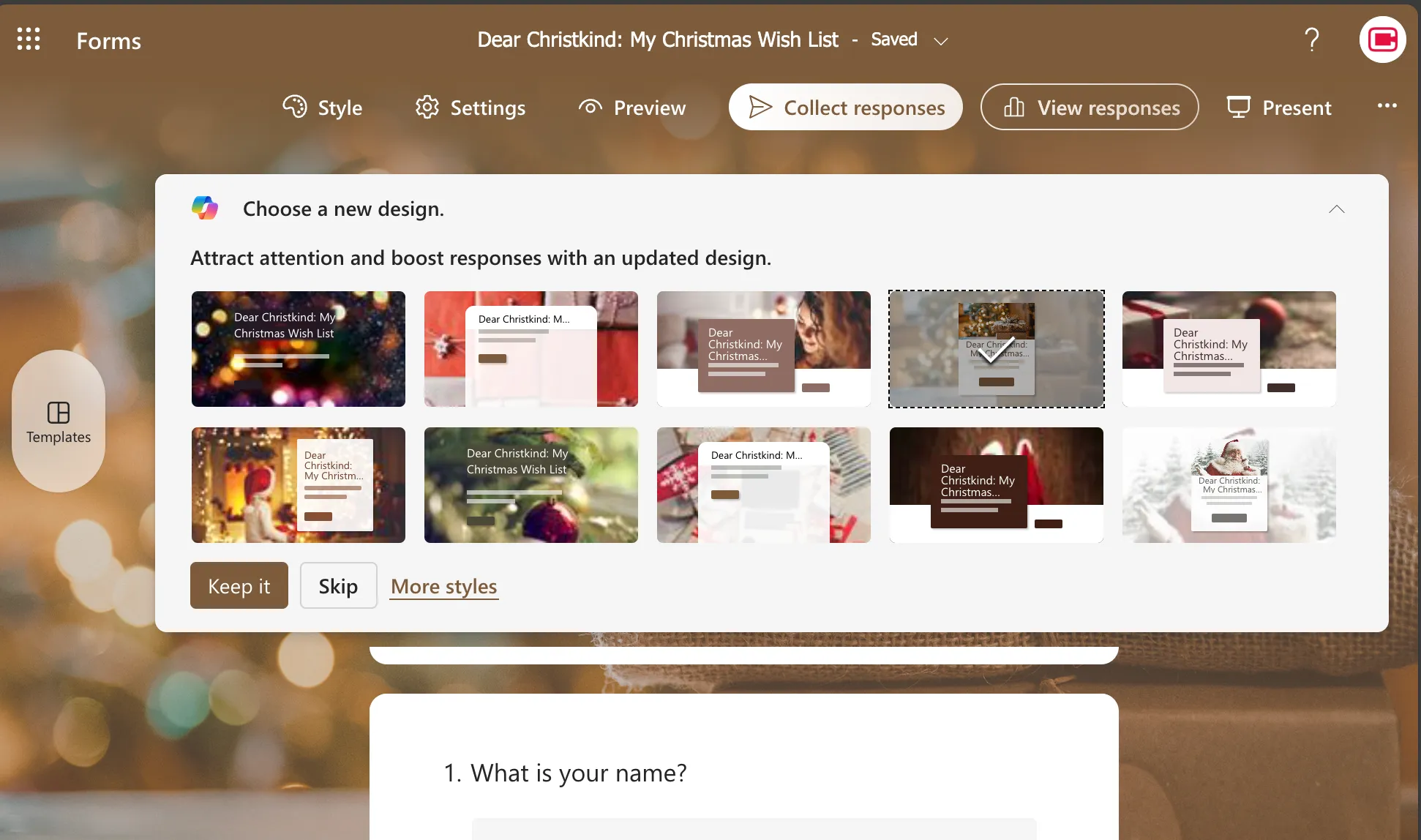 Microsoft Form Prompt