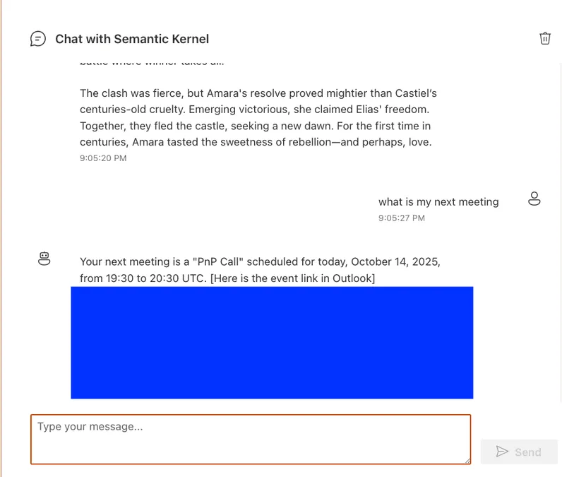 Chat with Semantic Kernel and Plugins in SPFx