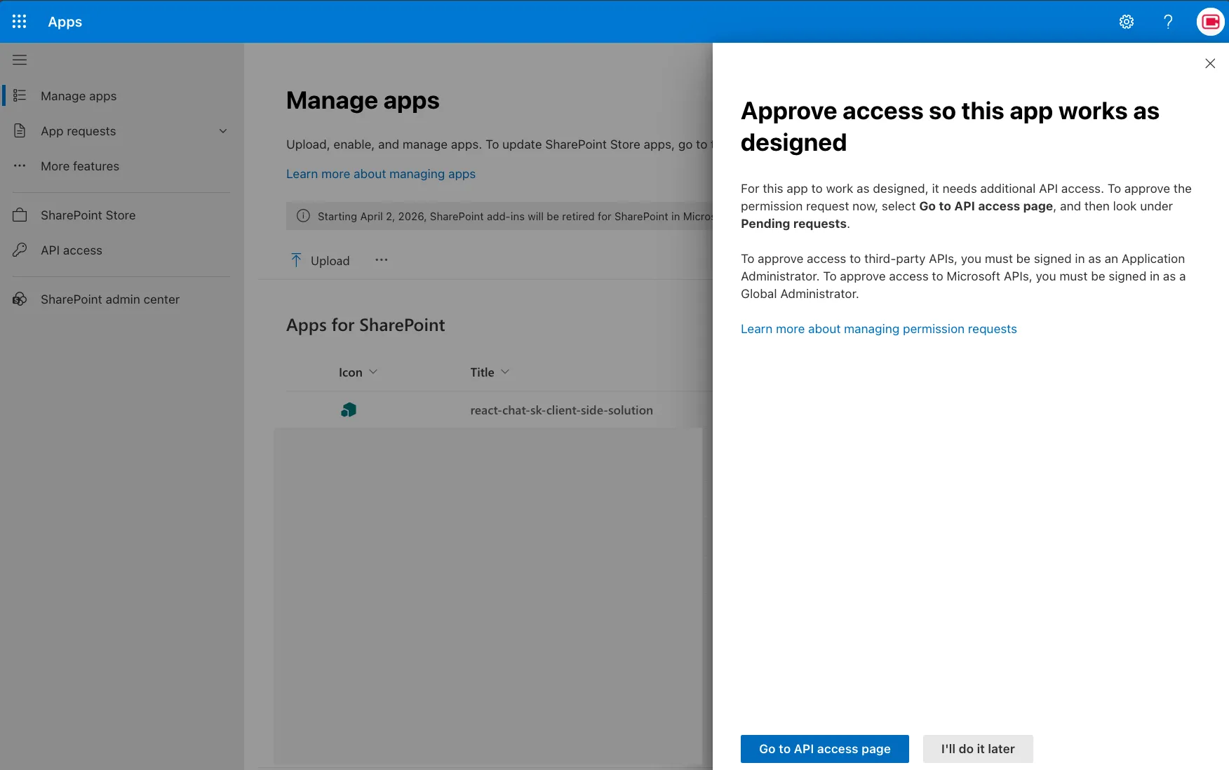 Open API permissions