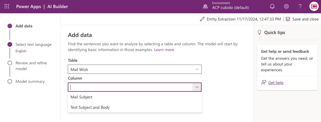 Model Training Example