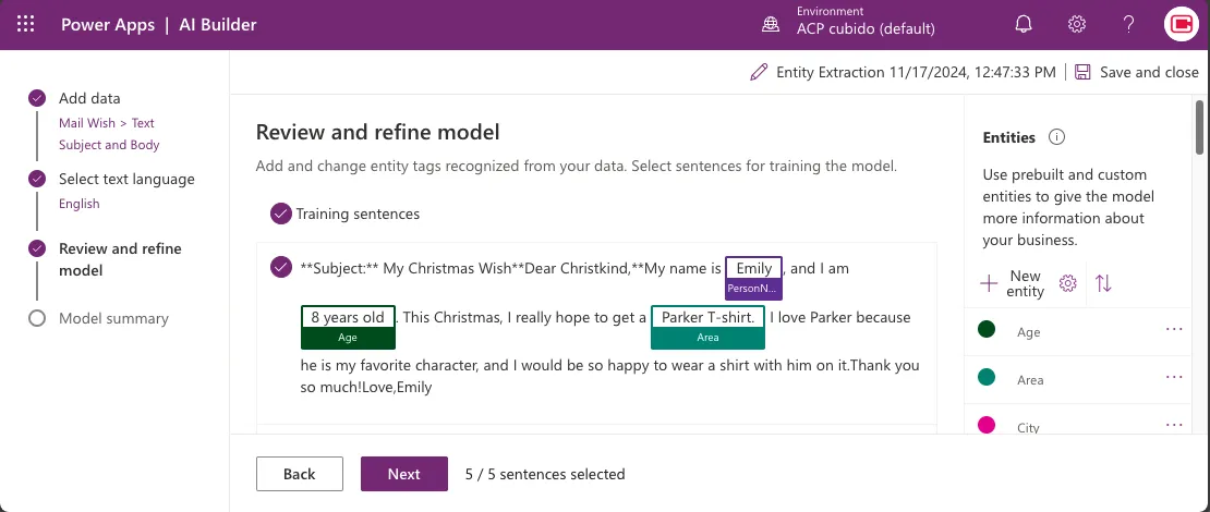 Model Training Example