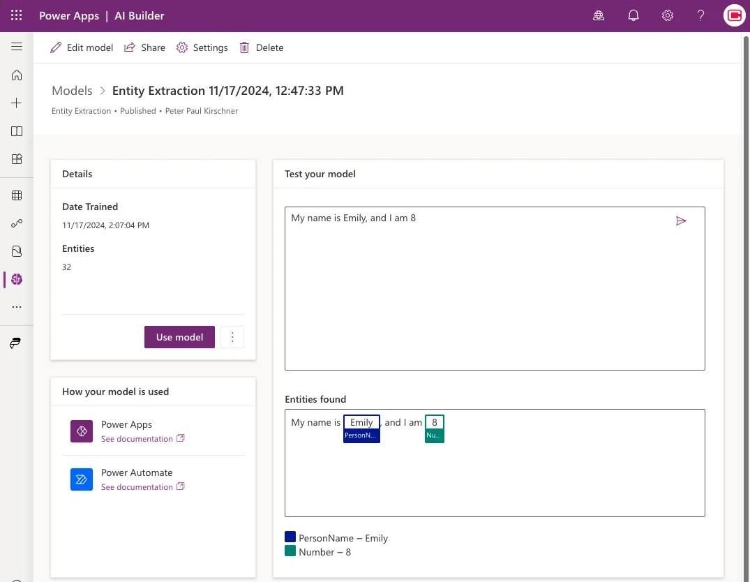 AI Model Test Results