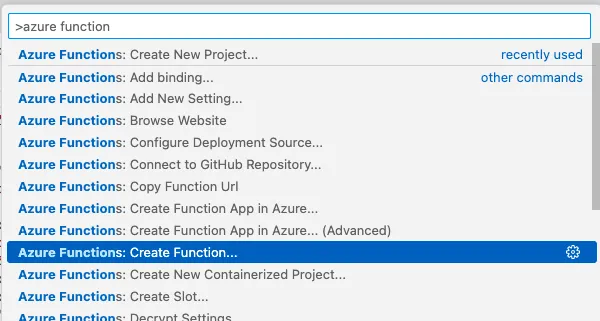 Create Durable Function in VSCode