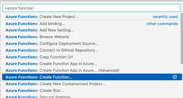 Create Durable Function in VSCode