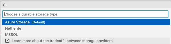 Create Durable Function in VSCode