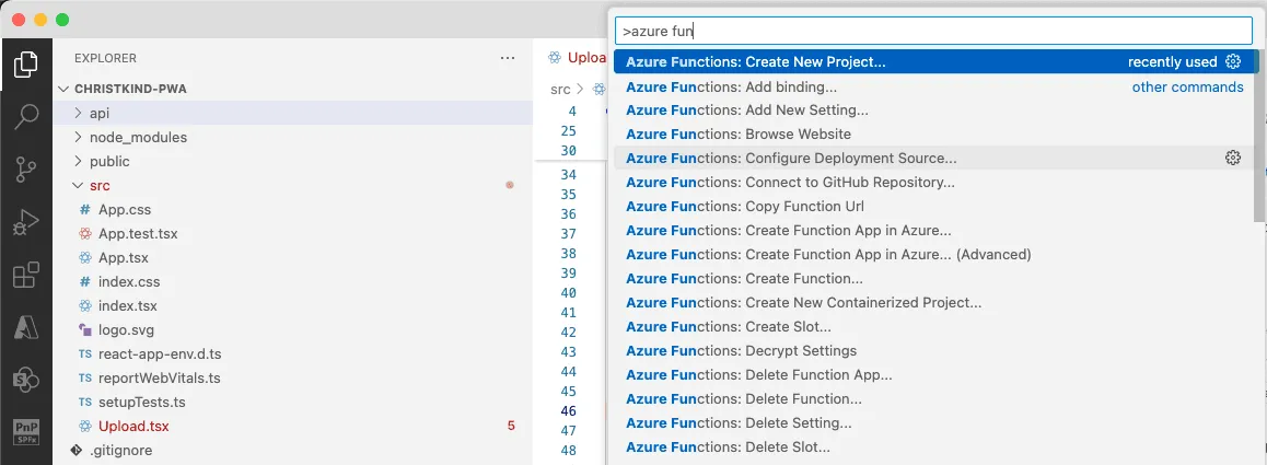 Create az Function in VSCode