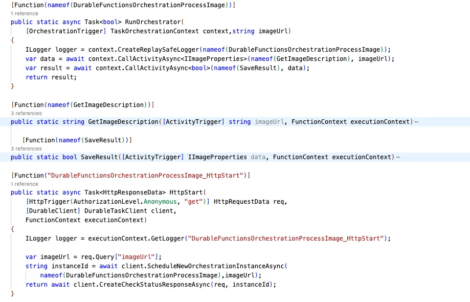 Durable Function code