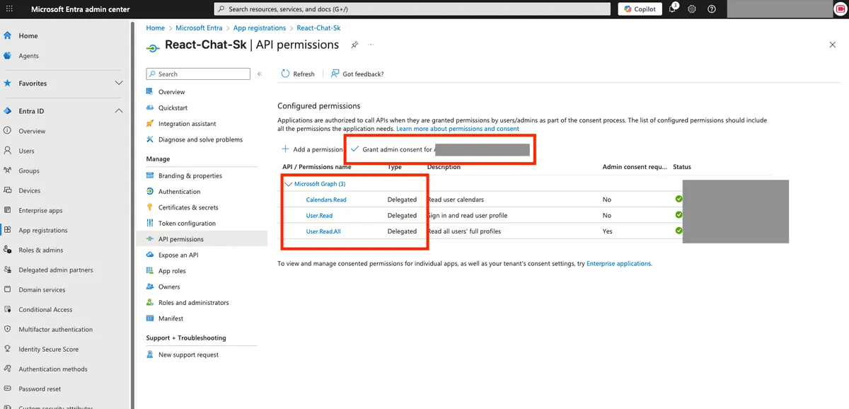 Delegated permissions