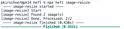 npx heft image-resize commandline output