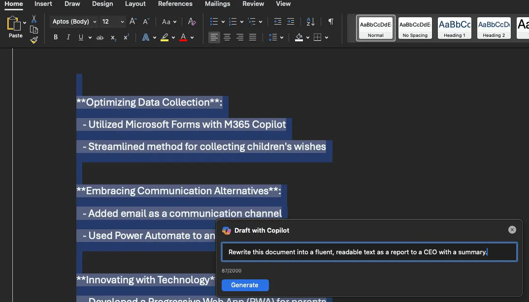 Word Keypoints Rewrite