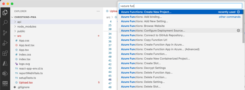 Create az Function in VSCode